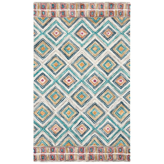 SAFAVIEH Aspen Maurice Geometric Wool Area Rug, Green/Red, 2' x 3'