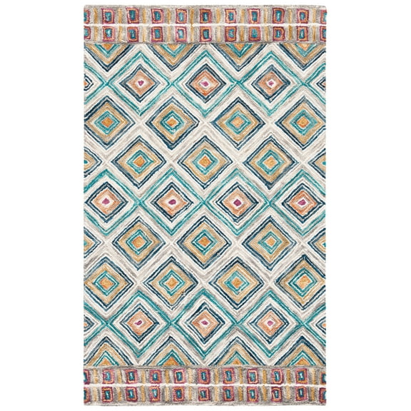 SAFAVIEH Aspen Maurice Geometric Wool Area Rug, Green/Red, 2' x 3'