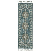 SAFAVIEH Aspen Melvin Southwestern Wool Runner Rug, Dark Blue/Grey, 2'3" x 7'