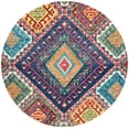 thumbnail image 1 of SAFAVIEH Aspen Mia Geometric Wool Area Rug, Blue/Multi, 7' x 7' Round, 1 of 8