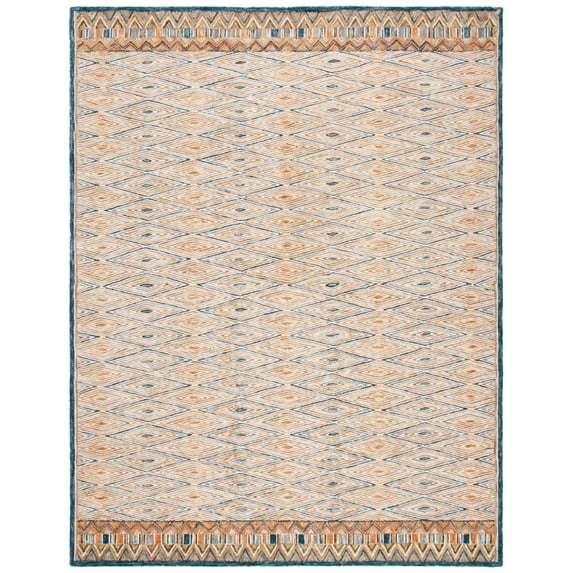 SAFAVIEH Aspen Millicent Geometric Diamonds Wool Area Rug, Gold/Rust, 4' x 6'