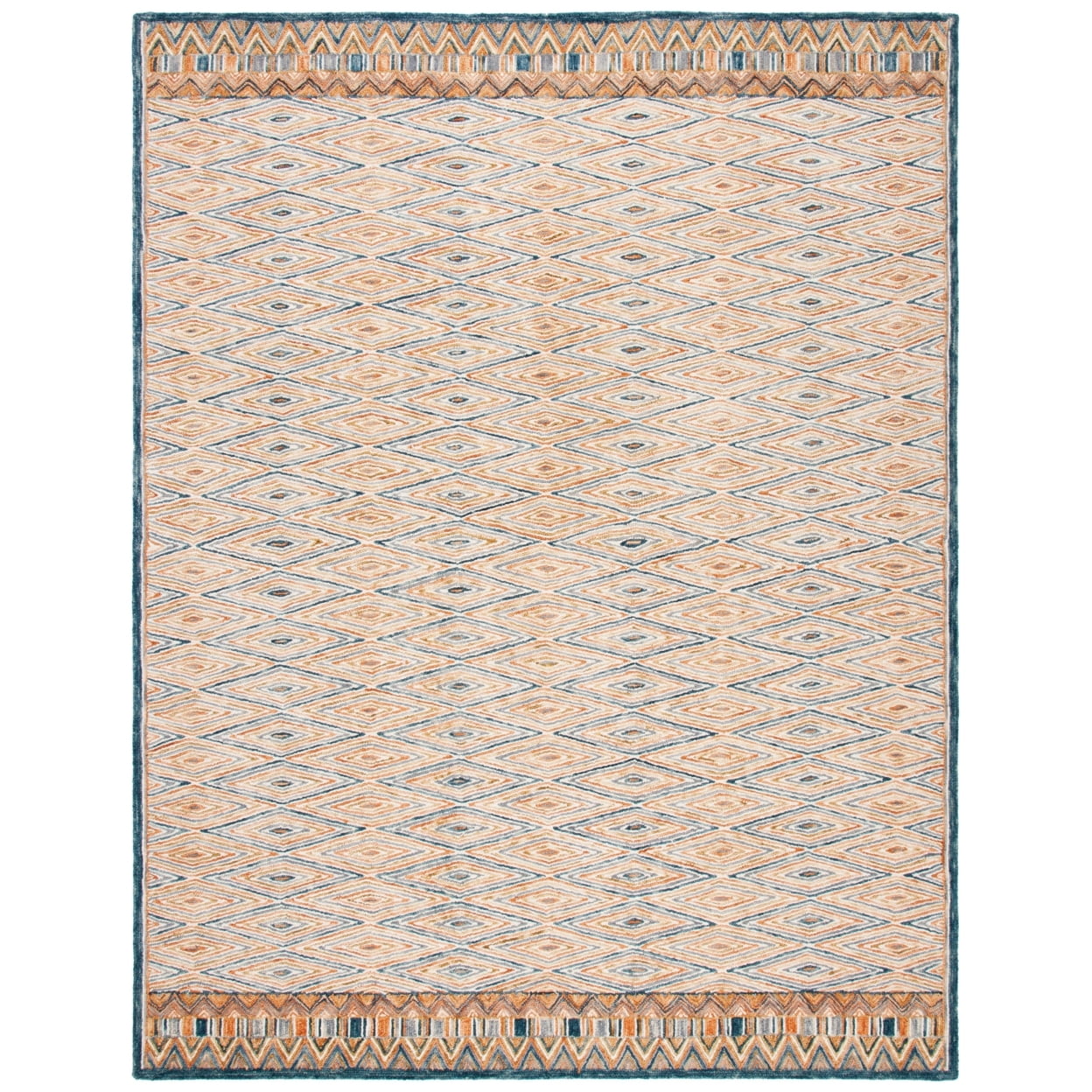 SAFAVIEH Aspen Millicent Geometric Diamonds Wool Area Rug, Gold/Rust, 5' x 8'