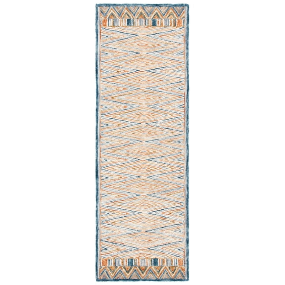 SAFAVIEH Aspen Millicent Geometric Wool Runner Rug, Gold/Rust, 2'3" x 8'