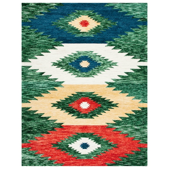 SAFAVIEH Aspen Mladen Southwestern Wool Area Rug, Green/Red, 4' x 6'