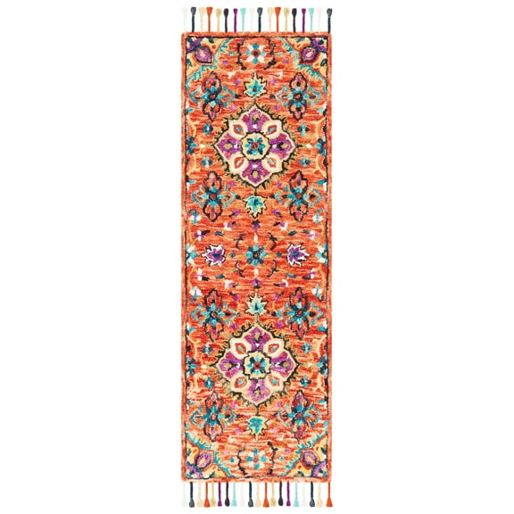 SAFAVIEH Aspen Nikeisha Floral Wool Runner Rug, Red/Gold, 2'3" x 5'
