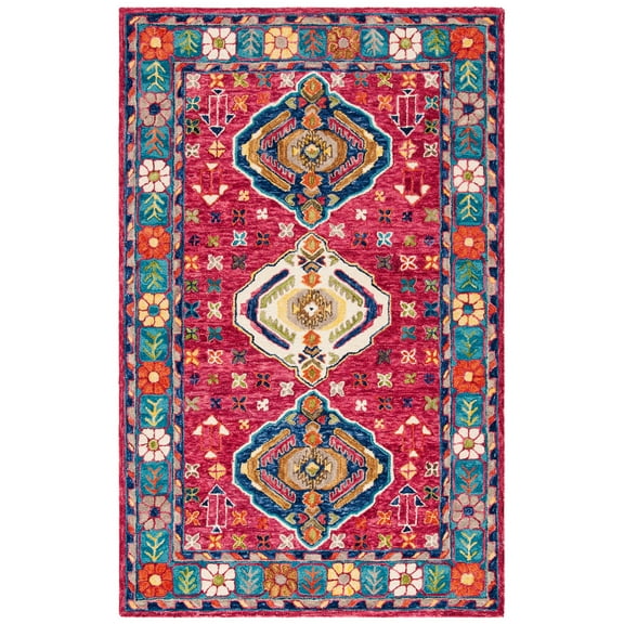 SAFAVIEH Aspen Noel Tribal Area Rug, Red/Blue, 5' x 8'