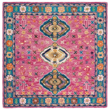 SAFAVIEH Aspen Noel Tribal Area Rug, Red/Blue, 7' x 7' Square