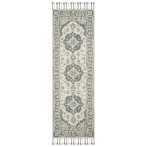 SAFAVIEH Aspen Norwood Oriental Wool Runner Rug, Grey/Light Grey, 2'3" x 5'