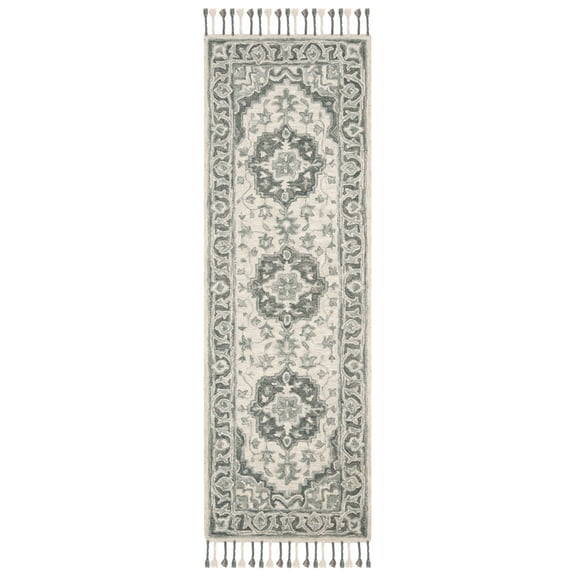 SAFAVIEH Aspen Norwood Oriental Wool Runner Rug, Grey/Light Grey, 2'3" x 5'