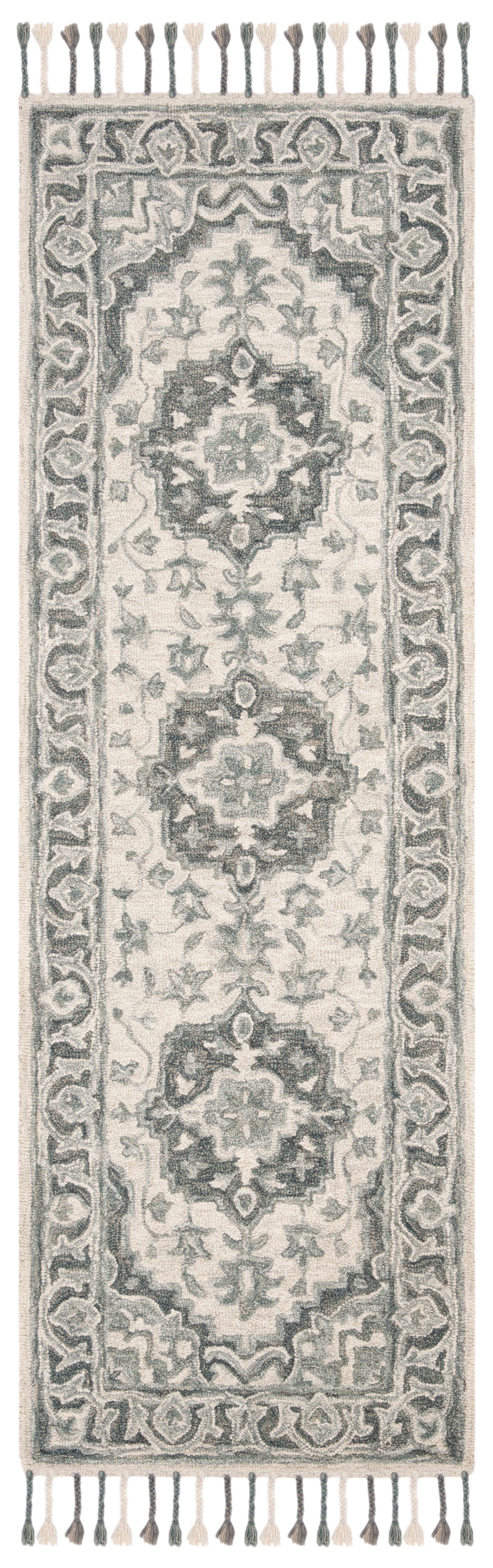 Hand-Tufted Rustic-Chic Grey Wool 2'3" x 5' Runner Rug