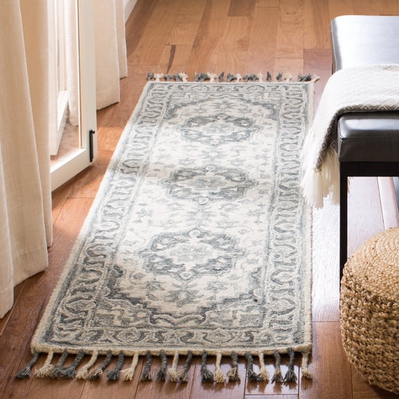 SAFAVIEH Aspen Norwood Southwestern Wool Runner Rug, Grey/Light Grey, 2'3" x 9'