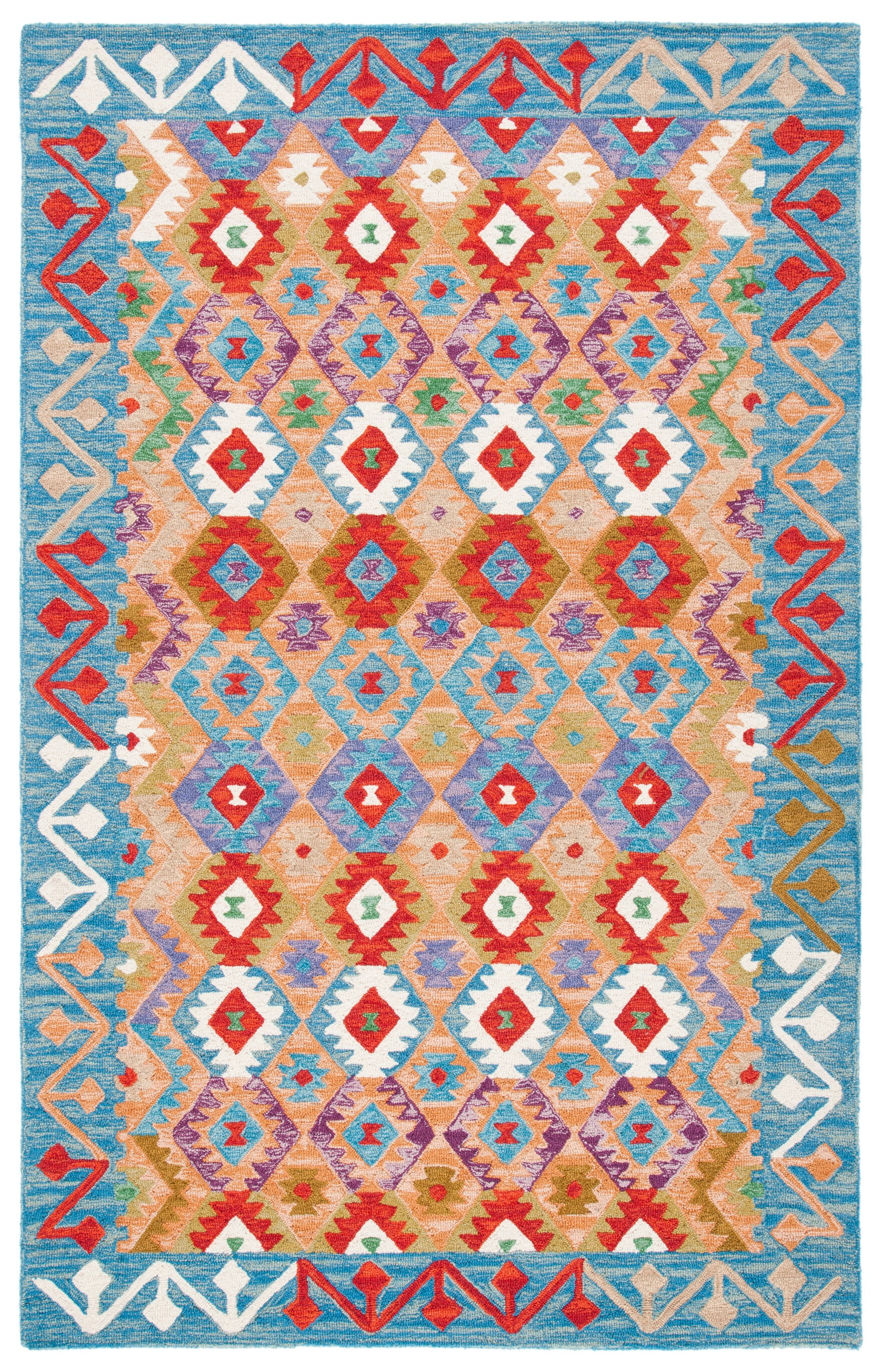 SAFAVIEH Aspen Oralee Geometric Area Rug, Light Blue/Beige, 4' x 6'