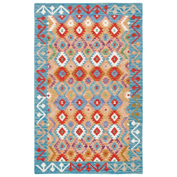 SAFAVIEH Aspen Oralee Geometric Area Rug, Light Blue/Beige, 5' x 8'