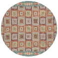 thumbnail image 1 of SAFAVIEH Aspen Priscilla Geometric Squares Wool Area Rug, Pink/Gold, 6' x 6' Round, 1 of 7