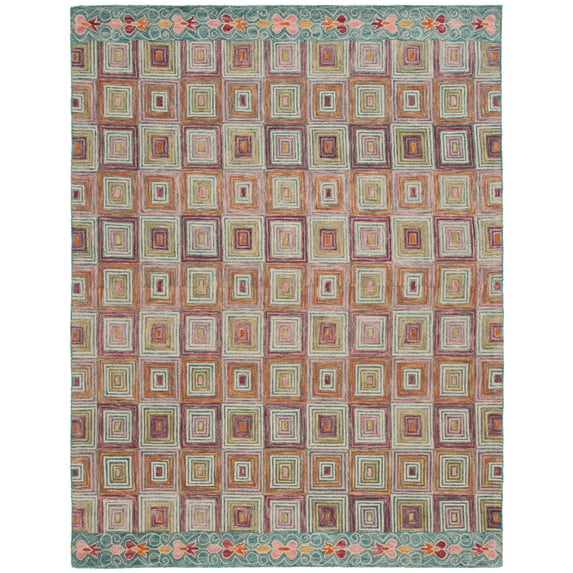 SAFAVIEH Aspen Priscilla Geometric Wool Area Rug, Pink/Gold, 8' x 10'
