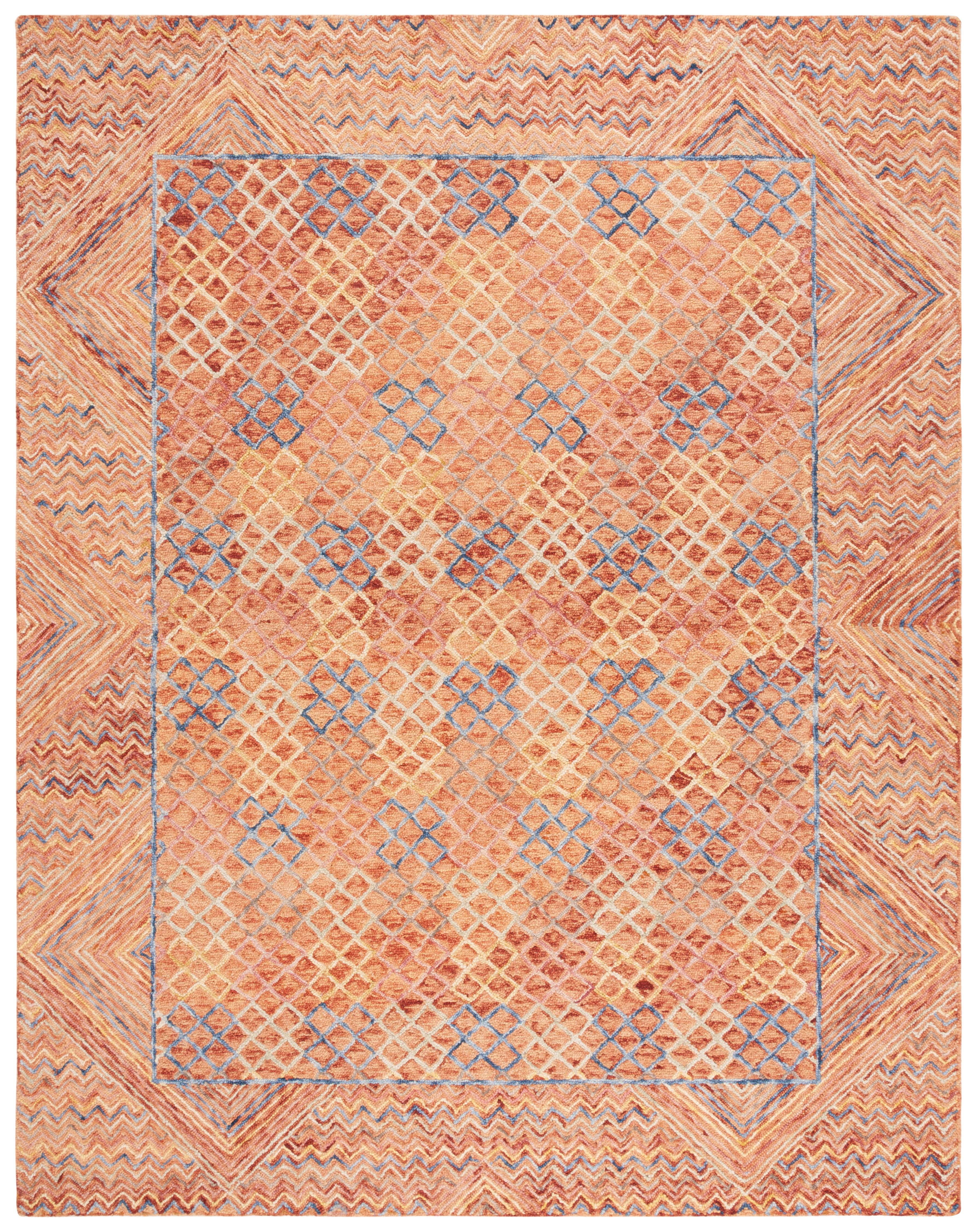 SAFAVIEH Aspen Quintella Abstract Geometric Wool Area Rug, Gold/Pink, 9' x 12'
