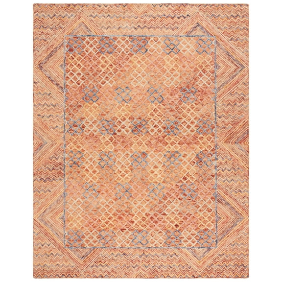 SAFAVIEH Aspen Quintella Abstract Geometric Wool Area Rug, Gold/Pink, 9' x 12'
