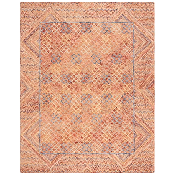 SAFAVIEH Aspen Quintella Abstract Geometric Wool Area Rug, Gold/Pink, 9' x 12'