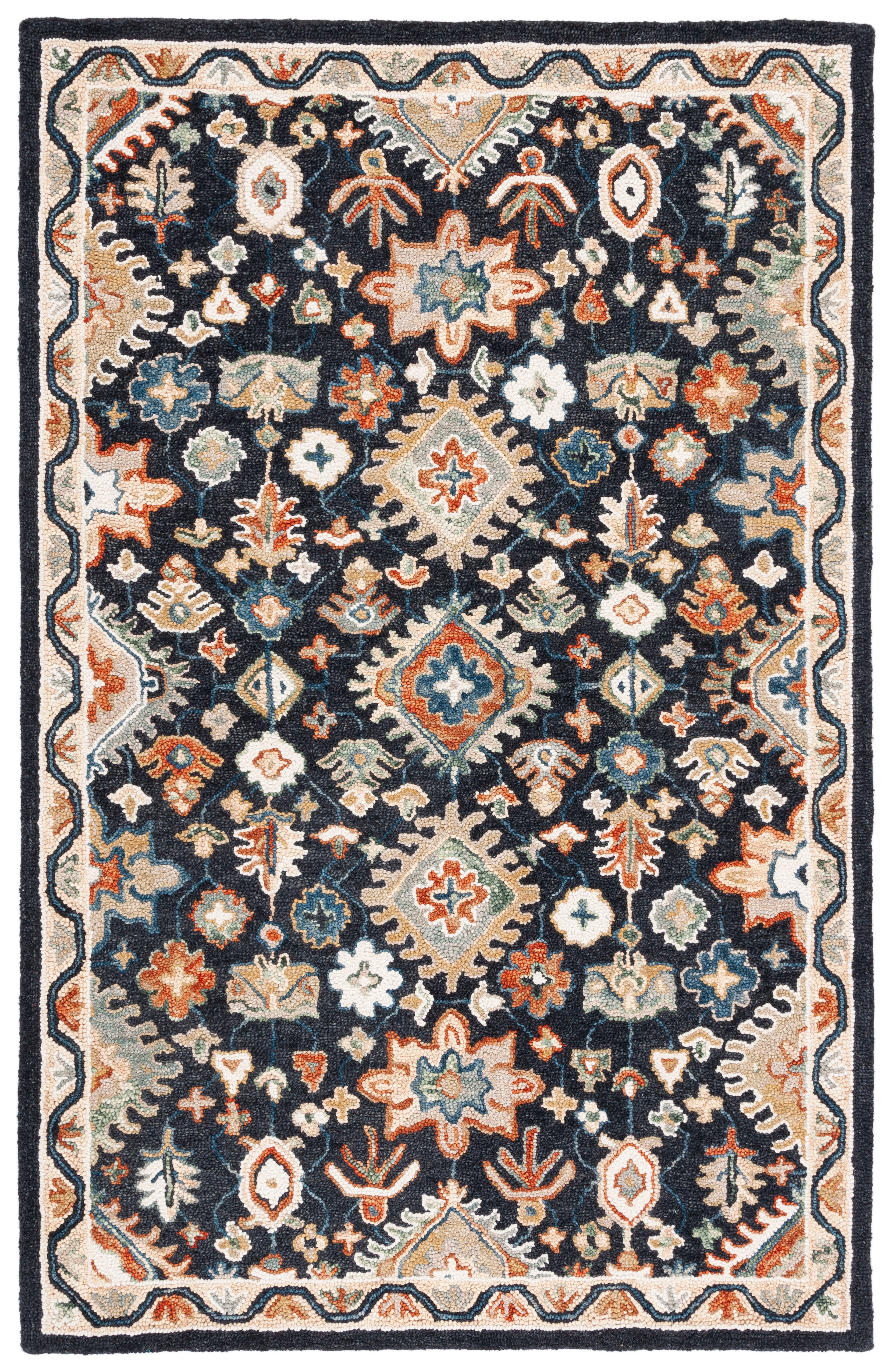 Rasist Rug SAFAVIEH Aspen Romain Tribal Area Rug, Black/Rust, 5' x 8' - Walmart.com