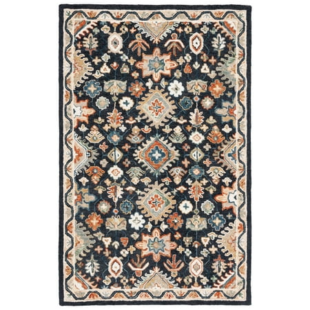 SAFAVIEH Aspen Romain Tribal Area Rug, Black/Rust, 5' x 8'