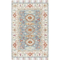 SAFAVIEH Aspen Ronnette Floral Bordered Wool Area Rug, Blue/Ivory, 10' x 14'