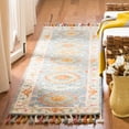 thumbnail image 1 of SAFAVIEH Aspen Ronnette Floral Bordered Wool Runner Rug, Blue/Ivory, 2'3" x 7', 1 of 7