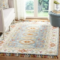 SAFAVIEH Aspen Ronnette Floral Wool Area Rug, Blue/Ivory, 5' x 8'