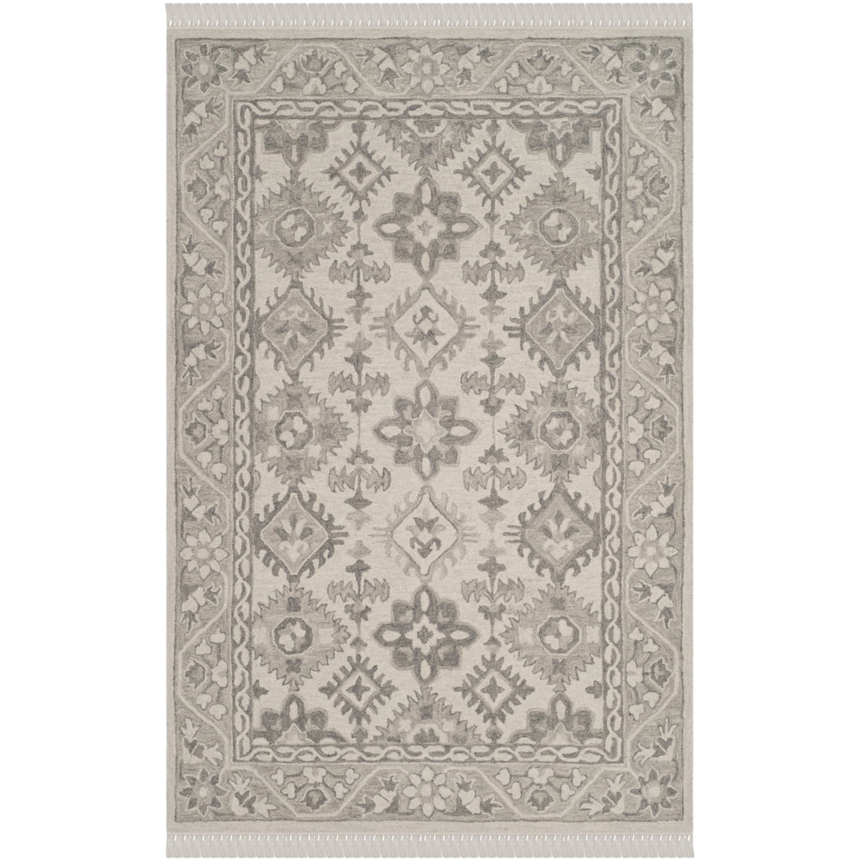 Hand-Tufted Artisan Wool Runner Rug in Light Grey - 2'3" x 5'