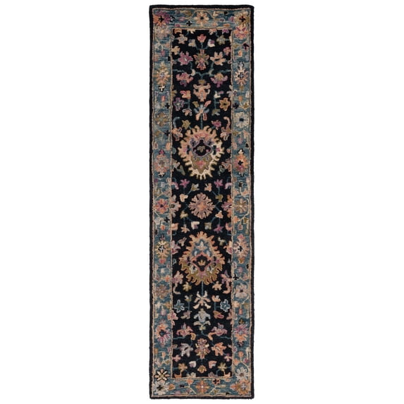 SAFAVIEH Aspen Sierra Tribal Runner Rug, Black/Light Blue, 2'3" x 9'