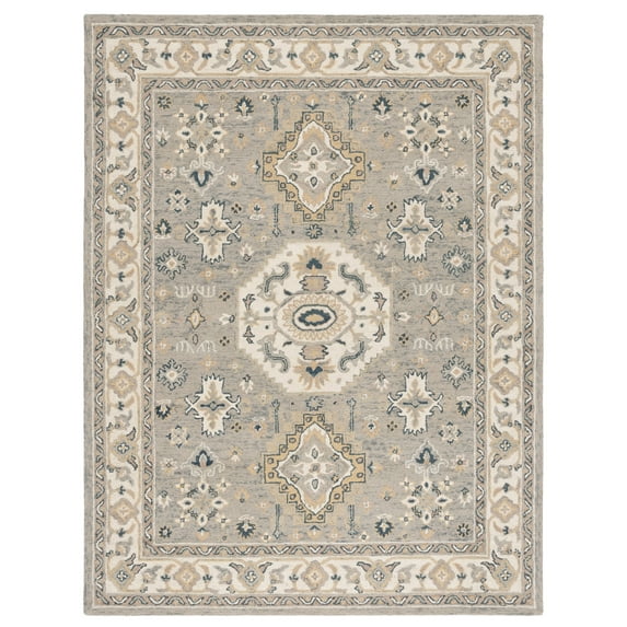 SAFAVIEH Aspen Stafford Floral Bordered Wool Area Rug, Moss/Ivory, 11' x 15'