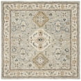 thumbnail image 1 of SAFAVIEH Aspen Stafford Floral Bordered Wool Area Rug, Moss/Ivory, 5' x 5' Square, 1 of 5