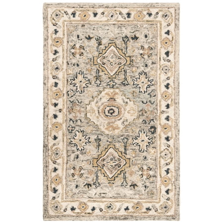 SAFAVIEH Aspen Stafford Oriental Wool Area Rug, Moss/Ivory, 2' x 3'