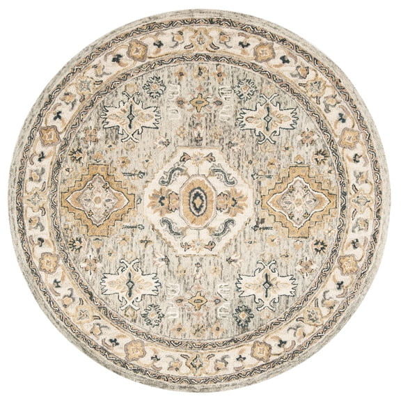 SAFAVIEH Aspen Stafford Oriental Wool Area Rug, Moss/Ivory, 9' x 9' Round