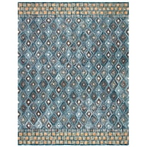 SAFAVIEH Aspen Stars Geometric Wool Area Rug, Blue/Gold, 8' x 10'