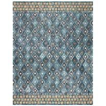 SAFAVIEH Aspen Stars Geometric Wool Area Rug, Blue/Gold, 9' x 12'