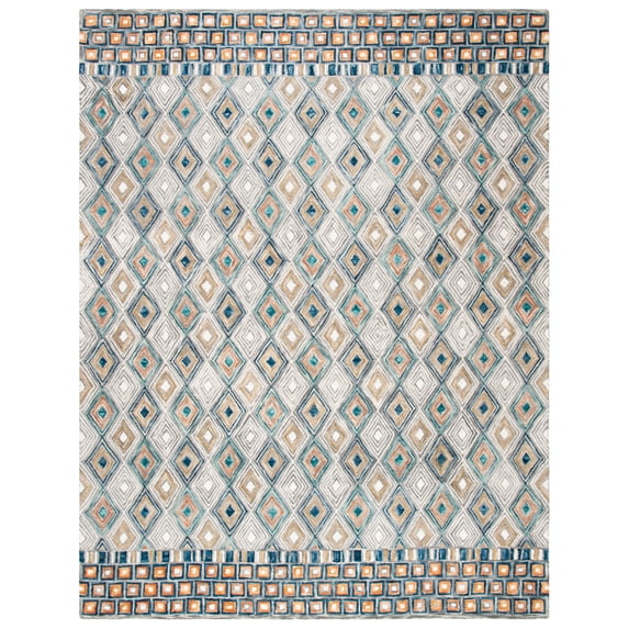SAFAVIEH Aspen Stars Geometric Wool Area Rug, Green/Gold, 4' x 6'