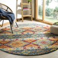 thumbnail image 1 of SAFAVIEH Aspen Tessan Southwestern Wool Area Rug, Navy/Ivory, 7' x 7' Round, 1 of 5