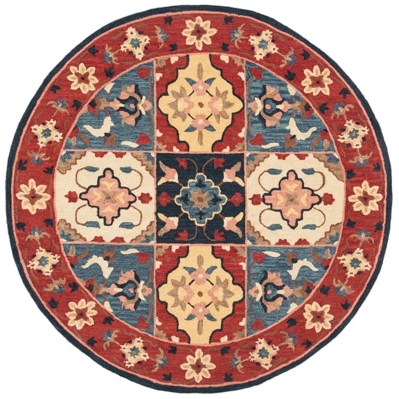 SAFAVIEH Aspen Timothy Oriental Area Rug, Red/Gold, 7' x 7' Round