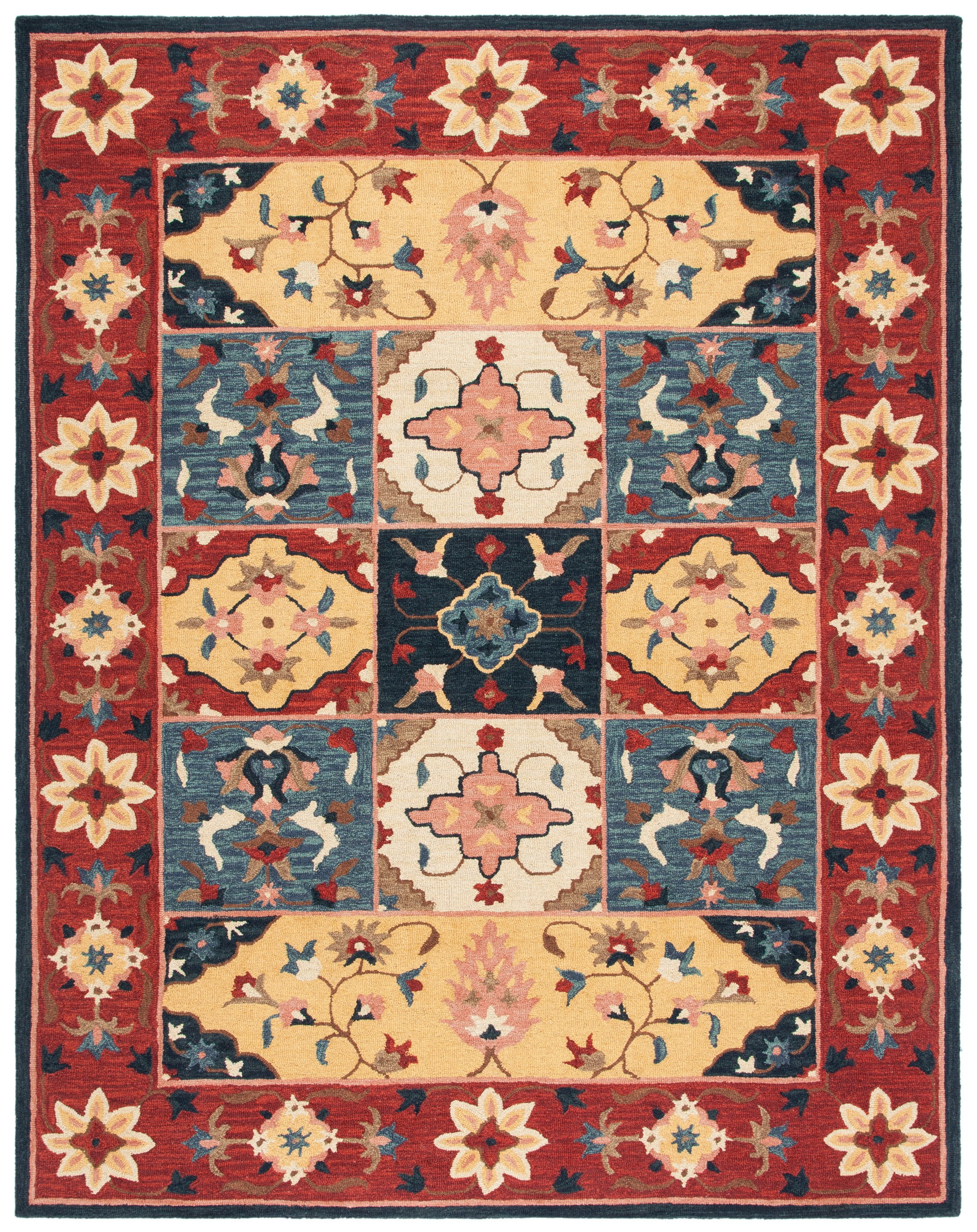 Rustic-Chic Red Wool 8' x 10' Hand-Tufted Area Rug