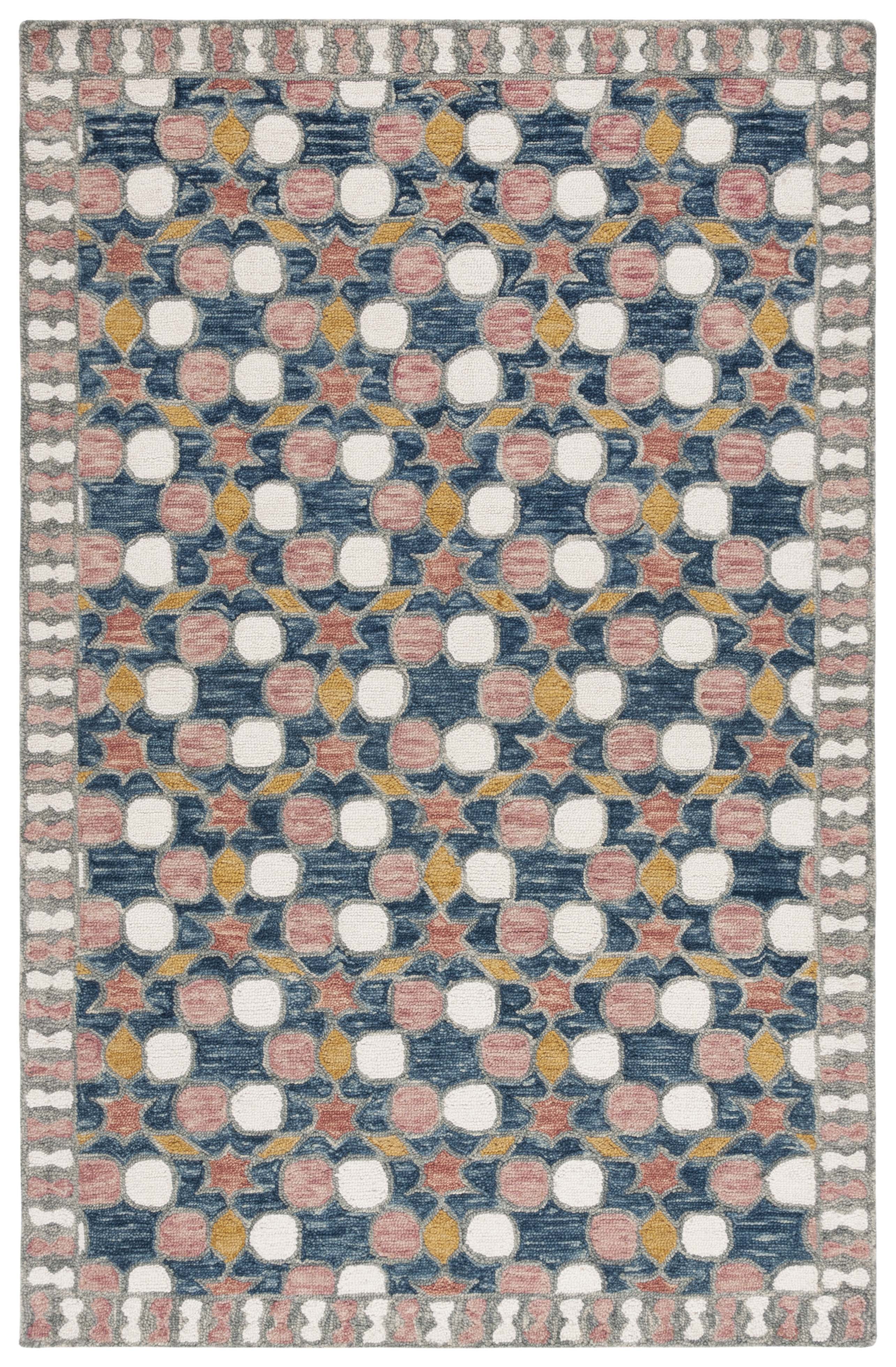 SAFAVIEH Aspen Vincent Geometric Area Rug, Grey/Pink, 4' x 6'