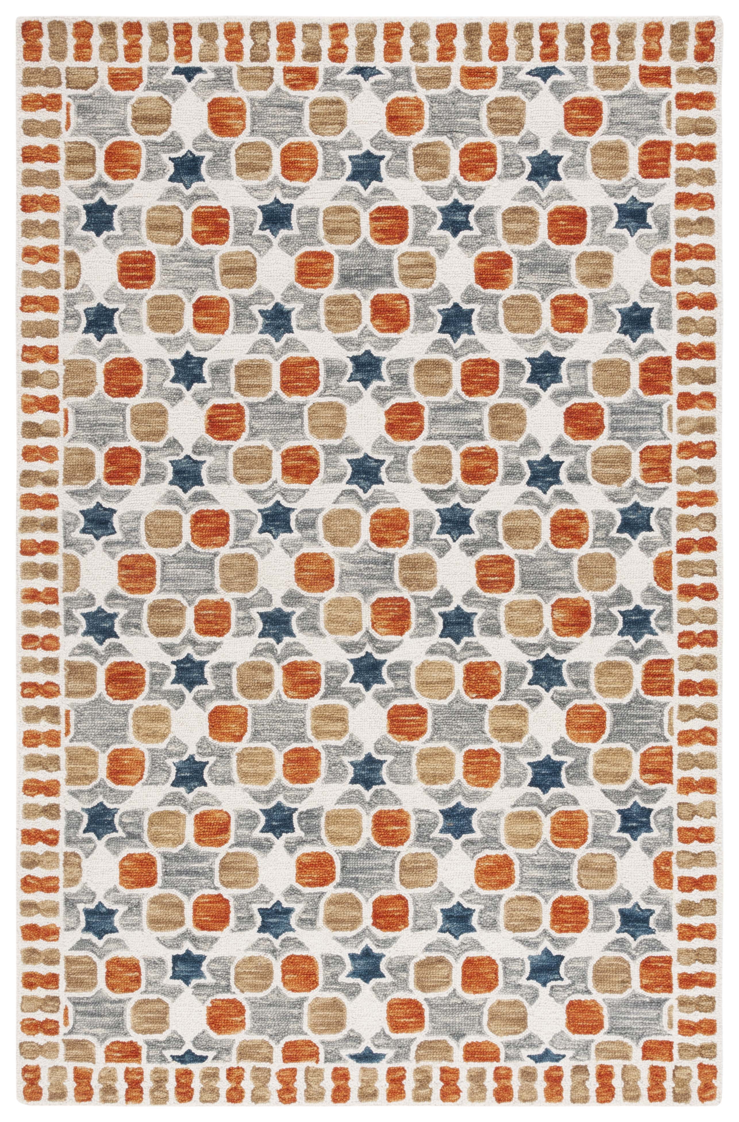 Ivory Handmade Wool-Cotton Tufted Rectangular Rug