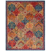 SAFAVIEH Aspen Warren Geometric Wool Area Rug, Blue/Orange, 10' x 14'