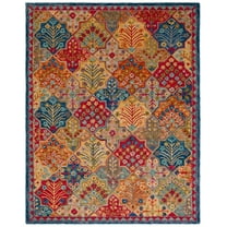 SAFAVIEH Aspen Warren Geometric Wool Area Rug, Blue/Orange, 10' x 14'