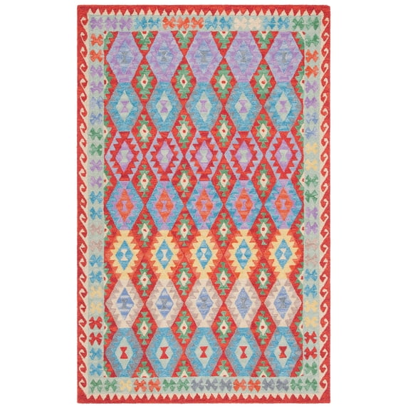 SAFAVIEH Aspen Warwick Tribal Area Rug, Red/Blue, 8' x 10'