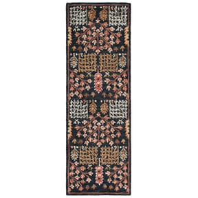 SAFAVIEH Aspen Wilhelmina Floral Wool Runner Rug, Black/Red, 2'3" x 5'