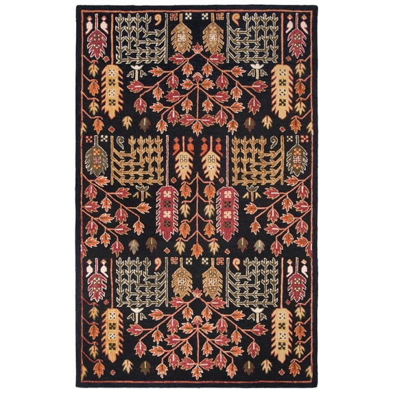 SAFAVIEH Aspen Wilhelmina Floral Wool Area Rug, Black/Red, 2' x 3'