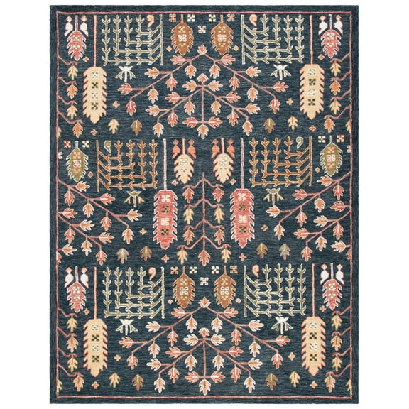 SAFAVIEH Aspen Wilhelmina Floral Wool Area Rug, Black/Red, 8' x 10'
