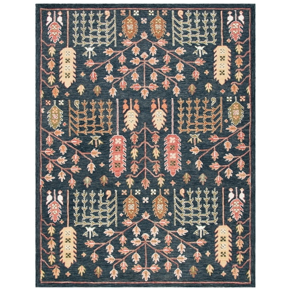SAFAVIEH Aspen Wilhelmina Floral Wool Area Rug, Black/Red, 9' x 12'
