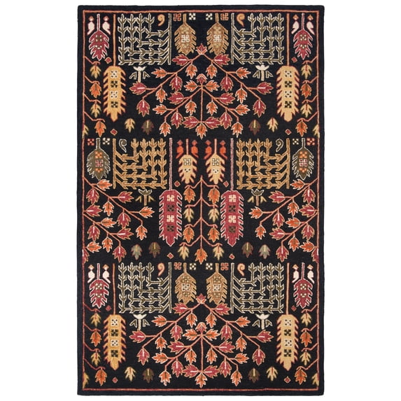 SAFAVIEH Aspen Wilhelmina Floral Wool Area Rug, Black/Red, 4' x 6'