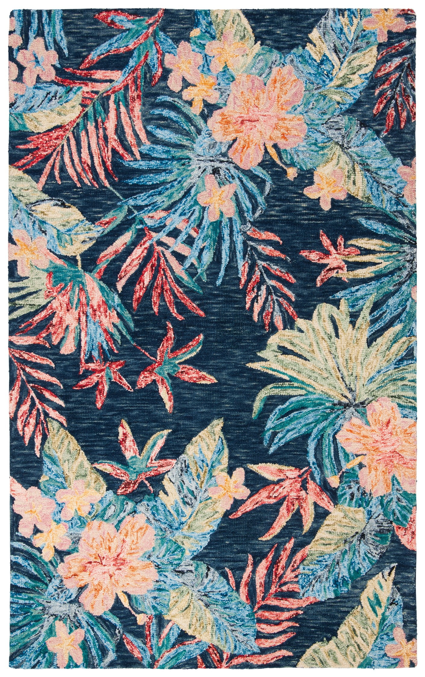 SAFAVIEH Aspen Willoughby Colorful Floral Wool Area Rug, Blue/Pink, 3' x 5'